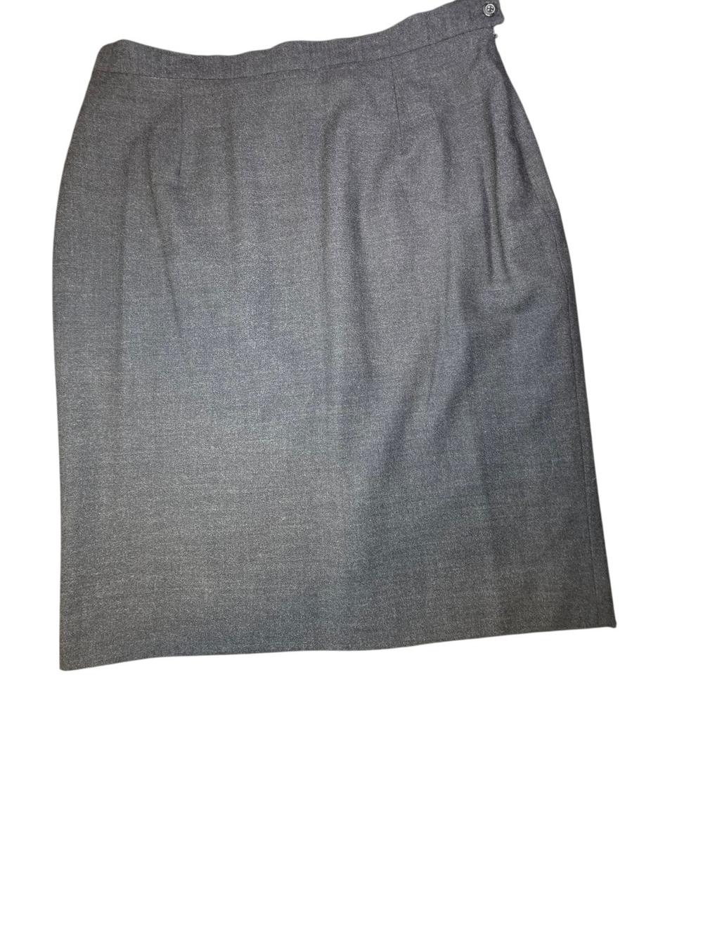Vtg Rena Rowan Grey Stretch Wool Blend Pencil Skirt Size 16 High Waisted Career